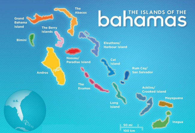 Багамские острова в Атлантическом океане.