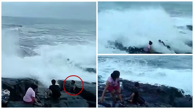 Видео: туриста смыло волной в Гоа ynews, Индия туристы, видео, волна, индия гоа, инцидент, несчастный случай, смыло