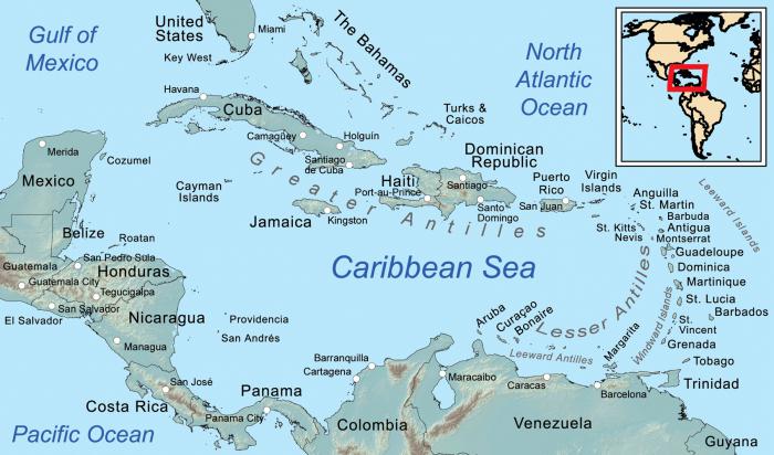 карибский бассейн страны и столицы