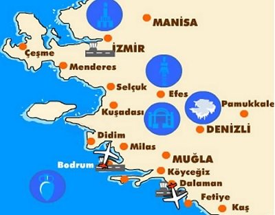 Измир на карте Турции