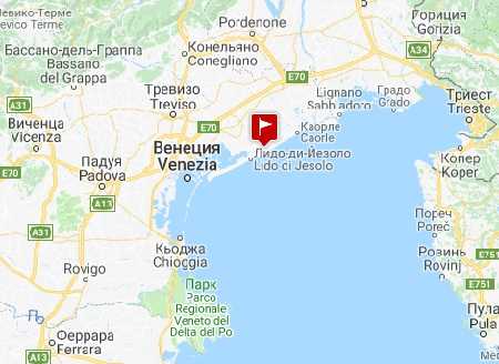  Лидо ди Езоло на карте Италии
