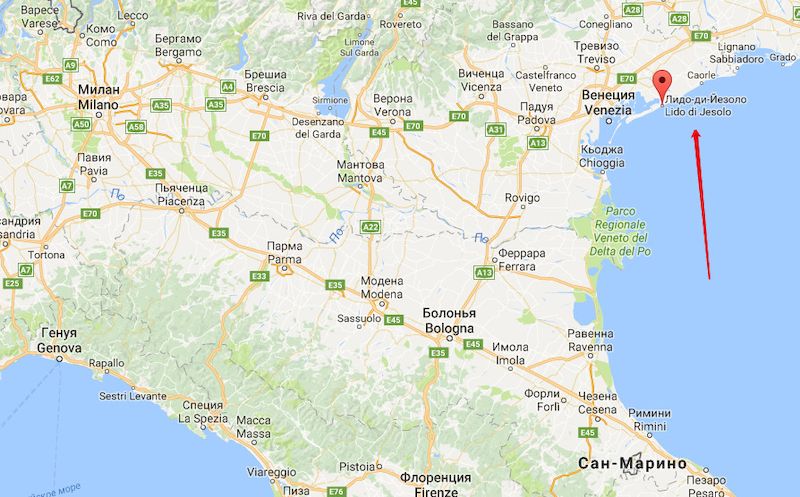 Карта Италии, Lido di Jesolo