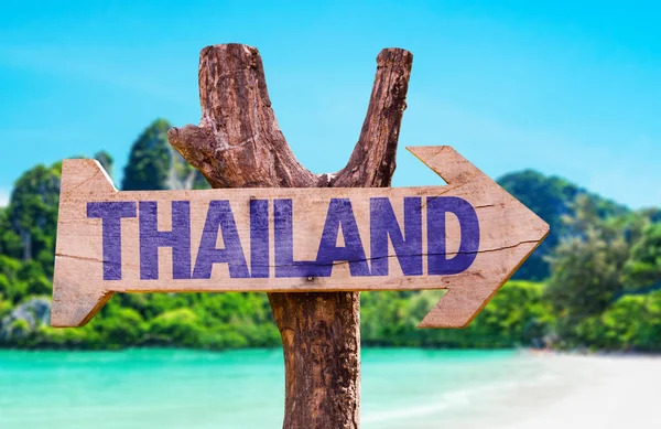 Таиланд деревянный знак — стоковое фото