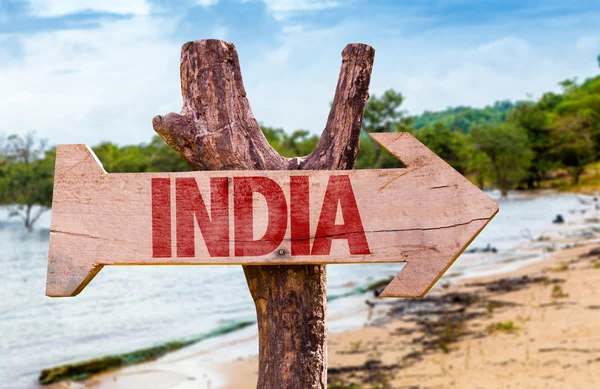 Индия деревянный знак — стоковое фото