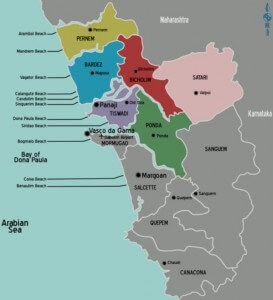 Карта Северного Гоа, карта, Северный Гоа, города, талука, деление