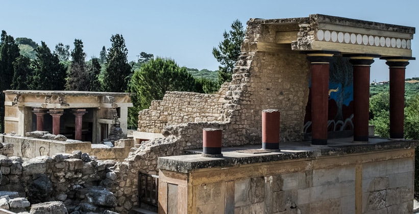 Остатки Кносского дворца в Греции