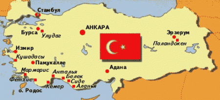 Турция на карте
